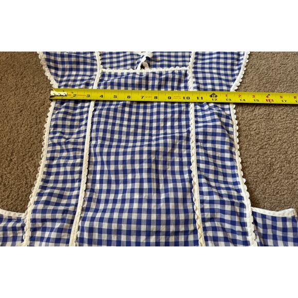 Vintage Nana Lou Gingham Apron Floral Cottagecore Country Prairie Full Apron - Picture 2 of 8
